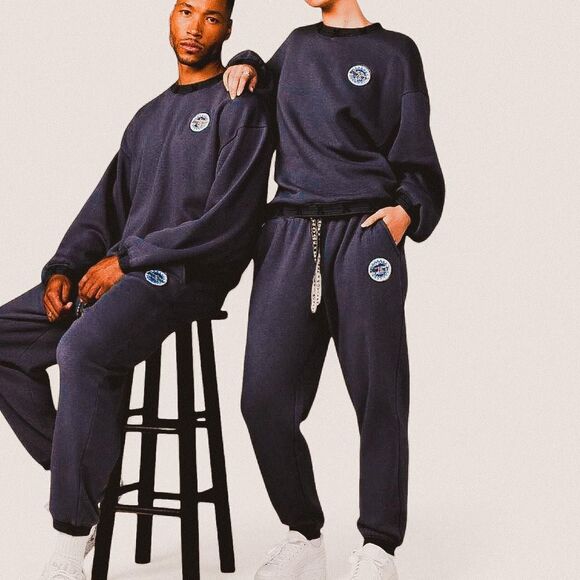 Savage X Fenty Holographic Logo Sweatshirt & Sweatpants Set – XS (Oversized Fit) - Picture 1 of 8